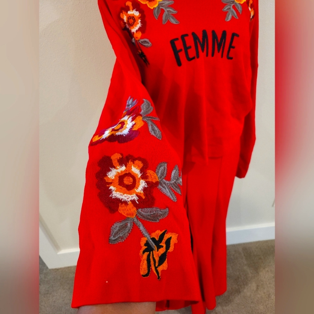 Red INC Floral Sweater